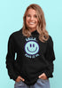Introducing the ultimate mood booster in fabric form: the "Smile…Pass It On" Happy Face Hoodie! This isn't just any ordinary hoodie; it's a wearable ray of sunshine, guaranteed to spread joy, high-fives, and possibly even spontaneous dance-offs wherever you go.